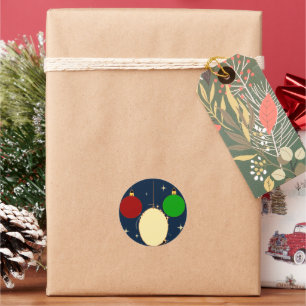 Navy Blue Christmas Ball Festive Classic Round Sticker