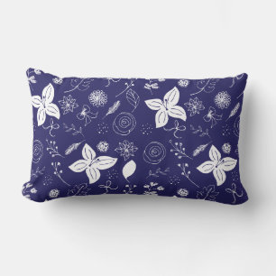 Navy Blue Christmas  Lumbar Pillow