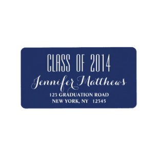Navy Blue Class of 2014 Graduation Address Label