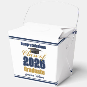 Navy Blue Class of 2026 Graduation Party Fortune Favor Box