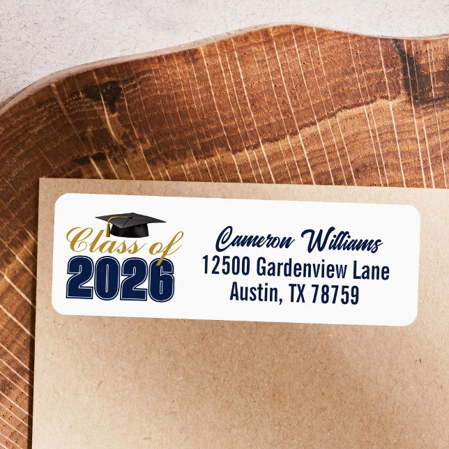 Navy Blue Class of 2026 Graduation Return Address (Creator Uploaded)