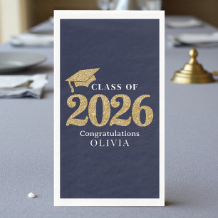 Navy Blue Class Of 2026 Napkin