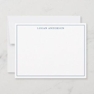 Navy Blue Classic Formal Elegant Chic Thin Border Card