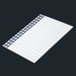 Navy Blue Classic Gingham Check Plaid Notepad<br><div class="desc">Modern summer trend, picnic gingham plaid tartan pattern in navy blue and white colours.</div>