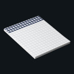 Navy Blue Classic Gingham Check Plaid Notepad<br><div class="desc">Modern summer trend,  picnic gingham plaid tartan pattern in navy blue and white colours.</div>