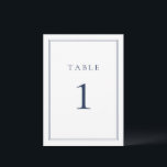 Navy Blue Classic Minimalist Wedding<br><div class="desc">Navy Blue Classic Minimalist Wedding Table Number. Fully customizable. **PLEASE NOTE: To order,  simply adjust your table number and add each number to your cart separately. Then check out once you are finished.</div>
