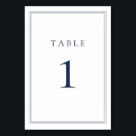 Navy Blue Classic Minimalist Wedding Table Number<br><div class="desc">Navy Blue Classic Minimalist Wedding Table Number. Fully customizable.</div>