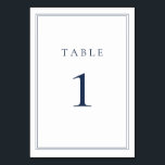 Navy Blue Classic Minimalist Wedding Table Number<br><div class="desc">Navy Blue Classic Minimalist Wedding Table Number. Fully customizable.</div>