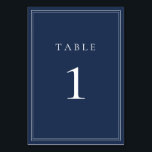 Navy Blue Classic Minimalist Wedding Table Number<br><div class="desc">Navy Blue Classic Minimalist Wedding Table Number. Fully customizable. **PLEASE NOTE: To order,  simply adjust your table number and add each number to your cart separately. Then check out once you are finished.</div>