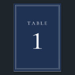Navy Blue Classic Minimalist Wedding Table Number<br><div class="desc">Navy Blue Classic Minimalist Wedding Table Number. Fully customizable. **PLEASE NOTE: To order,  simply adjust your table number and add each number to your cart separately. Then check out once you are finished.</div>
