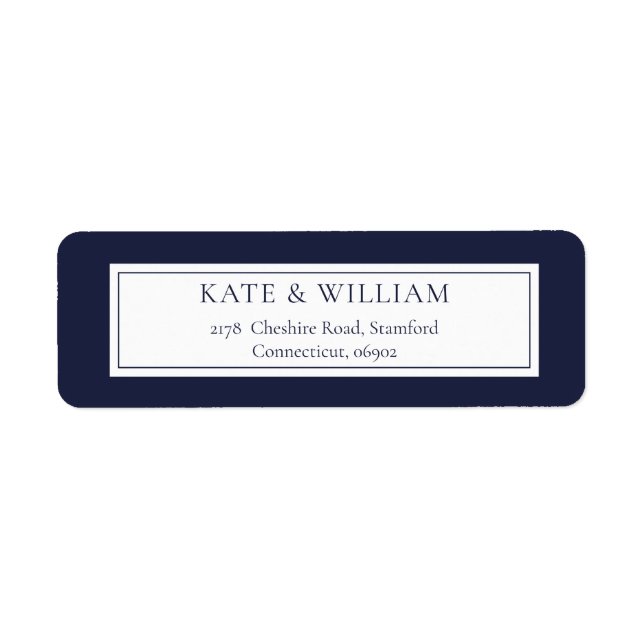 Navy Blue Classic Modern Adresse de retour (Devant)