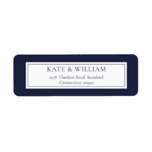 Navy Blue Classic Modern Return Address