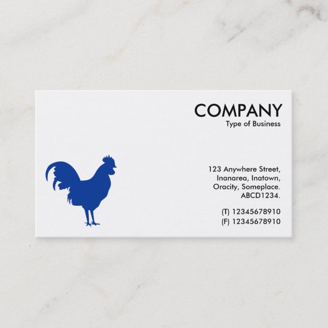 Navy Blue Cockerel Symbol - White Business Card (Front)