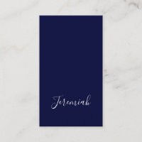 Navy Blue Color Plain Modern Own Name Calligraphy