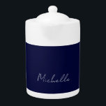 Navy Blue Colour Plain Modern Own Name Calligraphy<br><div class="desc">Represent yourself with this modern,  elegant design. This template can be customized to meet all professional occupations.</div>