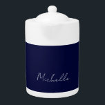 Navy Blue Colour Plain Modern Own Name Calligraphy<br><div class="desc">Represent yourself with this modern,  elegant design. This template can be customized to meet all professional occupations.</div>