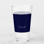 Navy Blue Colour Plain Modern Own Name Calligraphy Glass<br><div class="desc">This product was very good and I love how easy it is for customize design. The design was very simple so I'm very pleased when I create.</div>