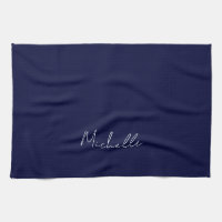 Navy Blue Colour Plain Modern Own Name Calligraphy