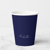Navy Blue Colour Plain Modern Own Name Calligraphy