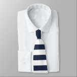 Navy Blue Colour Stripes Vacation Summer Tie<br><div class="desc">Classic navy blue coloured stripes pattern,  trendy summer beach sea sailor sun vibes design. Navy striped necktie for him.</div>