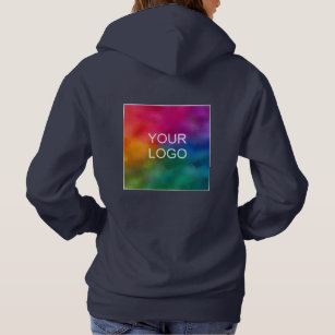 Navy Blue Colour Template Upload Business Logo Hoodie