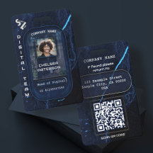 Navy Blue Company Logo Employee Corporate Photo ID
