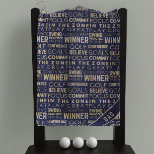 Navy Blue Confidence Motivational Golf Towel
