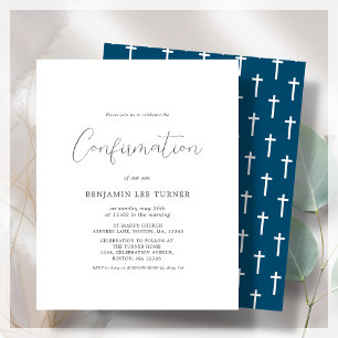 Navy Blue   Confirmation Budget Invitation