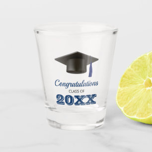 Navy Blue Congratulations College Graduation Shot Glass