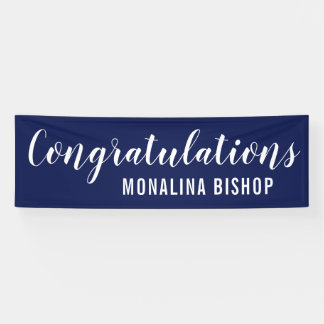 Navy Blue | Congratulations | Graduate Banner
