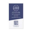 Navy Blue Contemporary Photo QR Code Logo Vertical