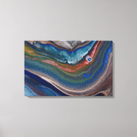 Navy Blue Copper Metallic Swirls Liquid Marble Art