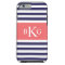 Navy Blue Coral Stripes Monogram