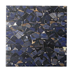 Navy blue corner mosaic digital art  tile