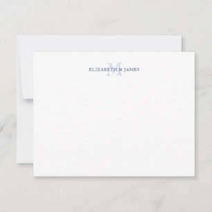 Navy Blue Couple Monogram Initial Personalized Card
