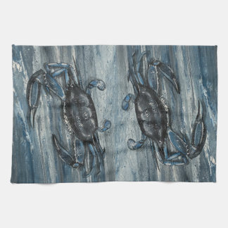 Navy blue crab kitchen towel
