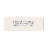 Navy Blue & Cream Minimalist Return Address Label