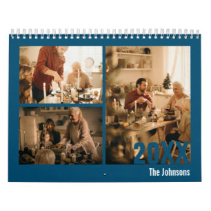 Navy Blue Create Your Own Family Photo Calendar