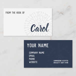 Navy Blue Crochet Chart Business Card