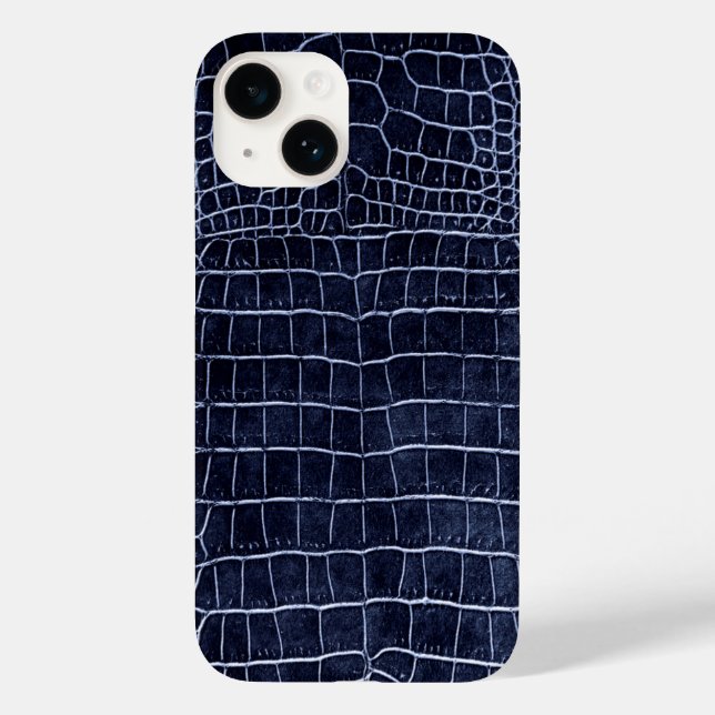 Navy Blue Crocodile Case-Mate iPhone Case (Back)