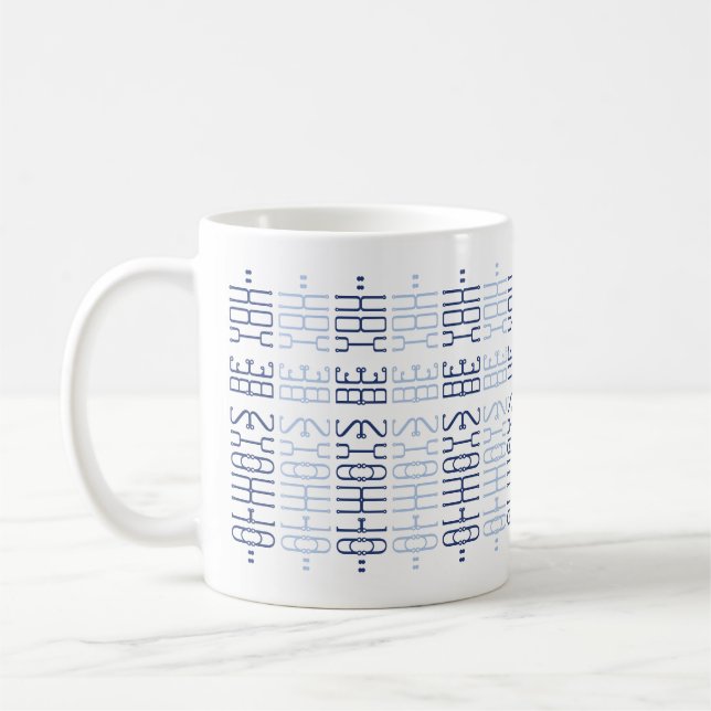 Navy & Blue Custom Always Be You Hidden Message  Coffee Mug (Left)