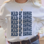 Navy Blue Custom Boho Bachelorette Maid of Honour Sweatshirt<br><div class="desc">Looking for the perfect gift for your maid of honour? Look no further than this personalized navy blue bachelorette party sweatshirt! This sweatshirt is made from a soft, comfy fabric and features a crewneck design. It would be the perfect accessory for your rehearsal dinner or bachelorette party, and would make...</div>