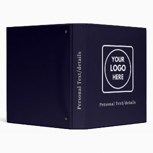 Navy Blue Custom Business Logo Branding Binder