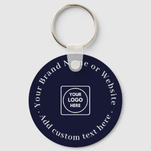 Navy Blue   Custom Business Logo Website Promo Keychain