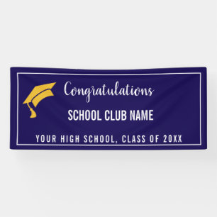 Navy Blue Custom Club Graduation Banner