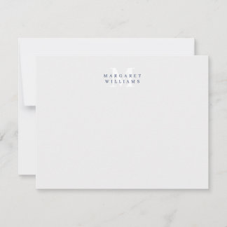 Navy Blue Custom Coloured Monogram Name Card