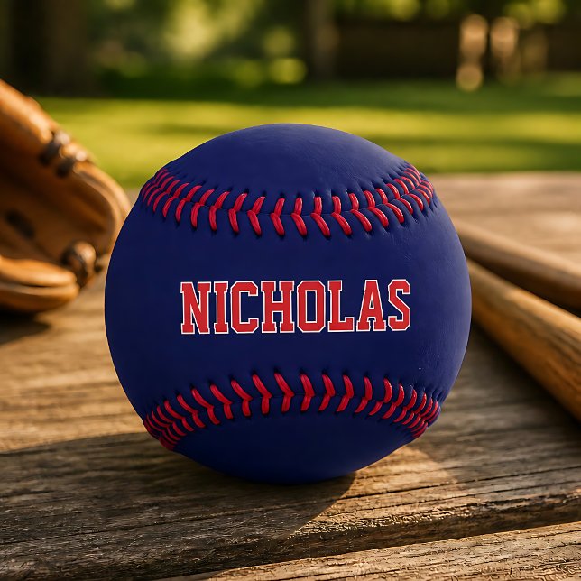 Navy Blue Custom Name or Text  Baseball (Creator Uploaded)