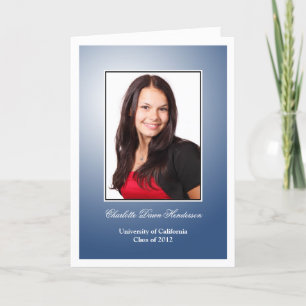 Navy blue custom photo graduation announcement