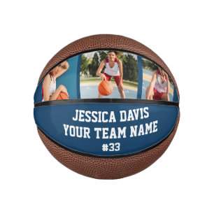 Navy Blue Custom Player Team Sports Personalized Mini Basketball