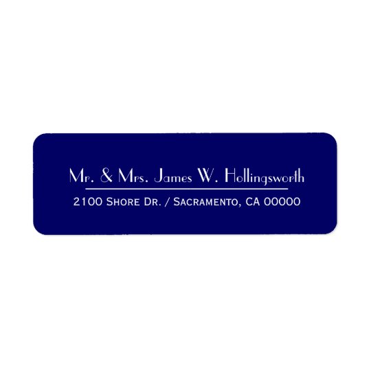 Navy Blue Custom Return Address Return Address Label